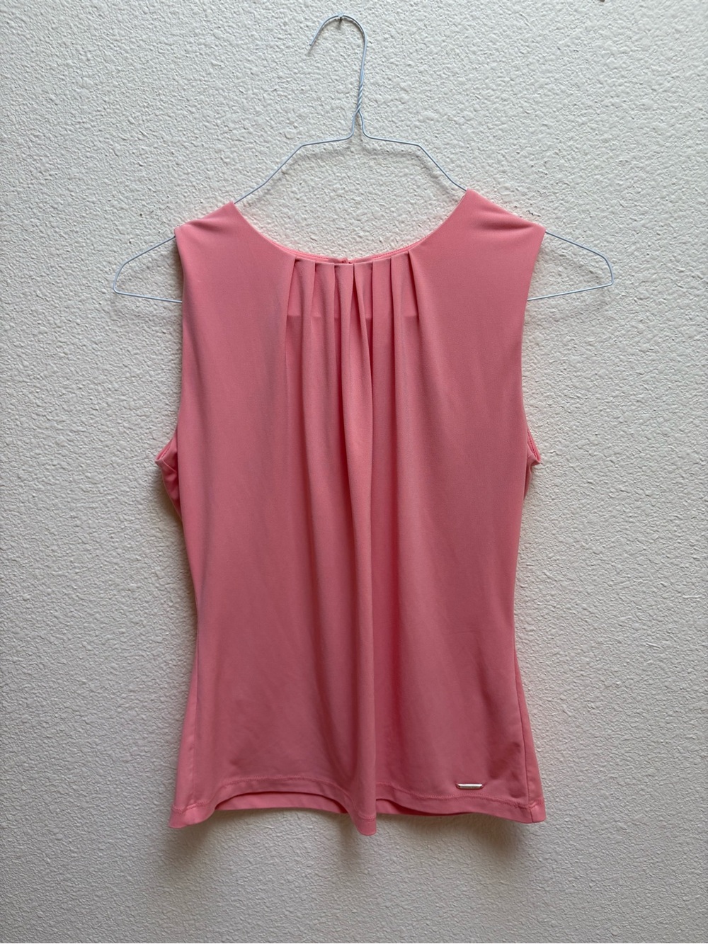 Calvin Klein Rose Pink Pleated-Back Sleeveless Tank